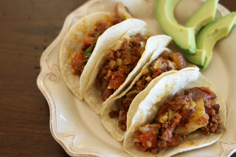 Breakfast Potato and Longaniza Tacos Recipe by Ceja Vineyards