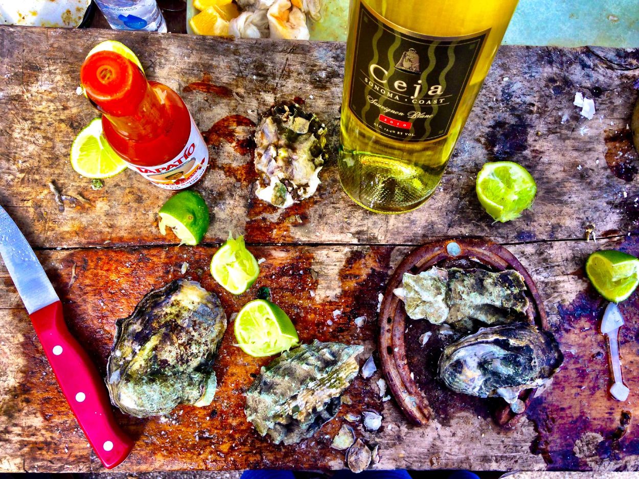 Grilled Oysters with Tomatillo Salsa