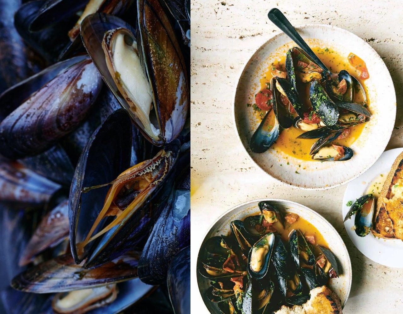 Mussels in Spicy Pinot Noir Broth with Mexican Longaniza