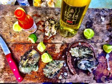 Grilled Oysters with Tomatillo Salsa