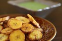 Fried Plantains (Tostones) with Spicy Aji Salsa