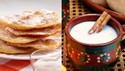 Buñuelos with Piloncillo Syrup and Atole de Coco